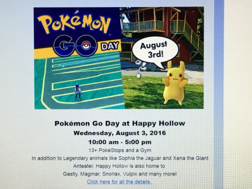 動物園でのポケモンGOイベントのお知らせ