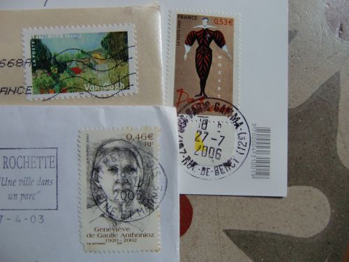  フランスの著名人や画家の絵画の切手