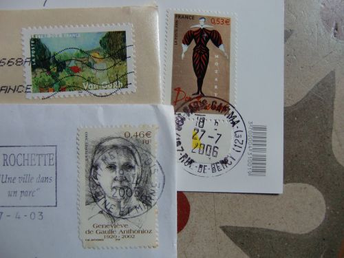 フランスの著名人や画家の絵画の切手