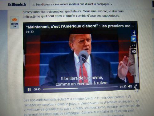 フランス新聞社ル・モンドの電子版より‐1月22日