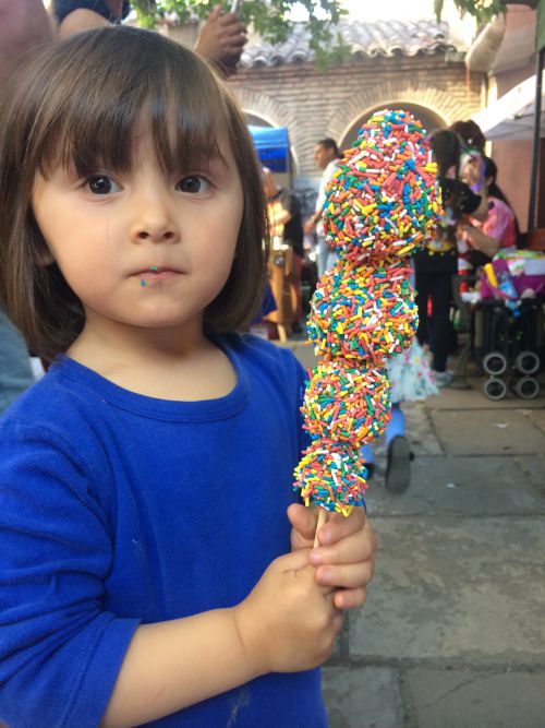 うちの娘はコスプレをしませんでしたが、会場で売られていた大きなイチゴチョコレートで満足していました