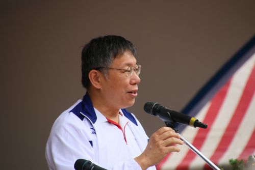 台北市の柯文哲(クー・ウェンザー)市長(2016年12月3日の台北市立建國高級中學の学園祭時)