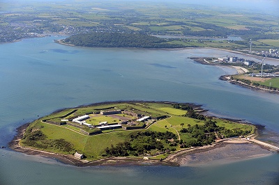 上空からのスパイクアイランド。星形の建物が見えます（画像提供 Spike Island Cork）