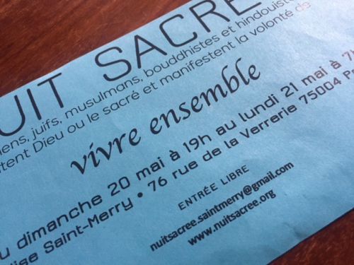 各宗教が一堂に集まる集会案内チケット