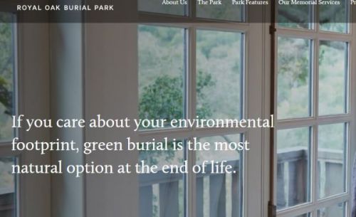 墓地のウェブサイトで、Green Burial（環境にやさしい埋葬）という言葉を発見