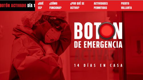 物々しい「緊急ボタン」のウェブサイト