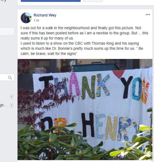 ヘンリー氏、ありがとうとメッセージを込めたキルト