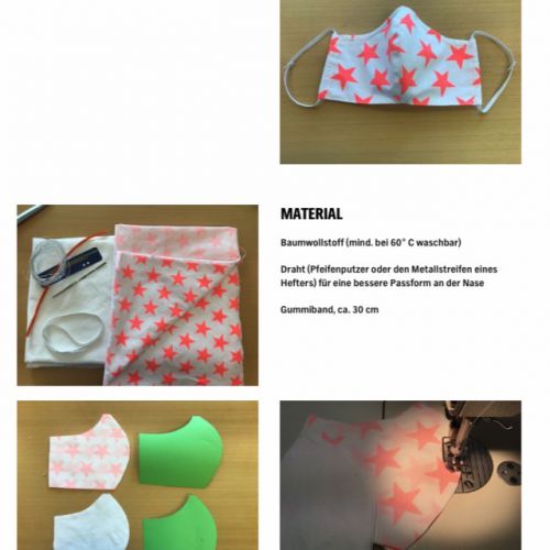 別タイプのマスクの作り方。日本の型紙よりもやはり鼻部分が高い!