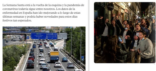 マドリッド出口の道路(LaVanguardia掲載写真より)休暇に来たフランス人観光客