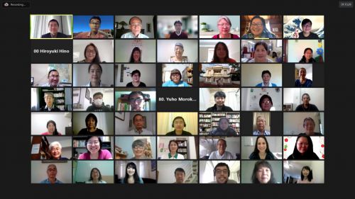 2月27日にオンラインで行われた「南米・全伯日本語教育会議」(ブラジル日本語センター主催)。約80人が参加した