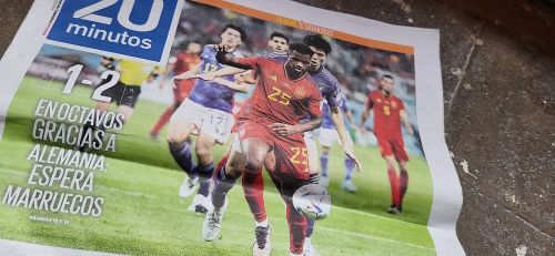 スペイン対日本 W杯2022 、20minutos 2022年12月2日掲載