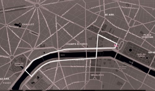 パリ市内を安全に走行するために、コースは決められている