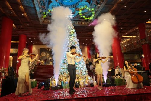 弦楽器の演奏で館内のお客さんを魅了